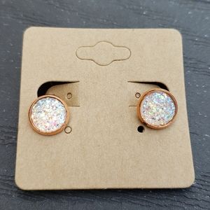 10mm Handcrafted Faux Druzy Clip-on Earrings